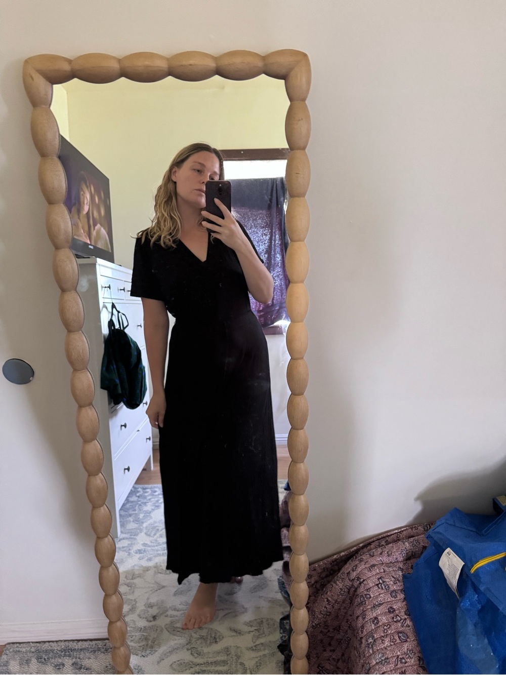 Classic Black V-Neck Maxi Dress Banana Republic